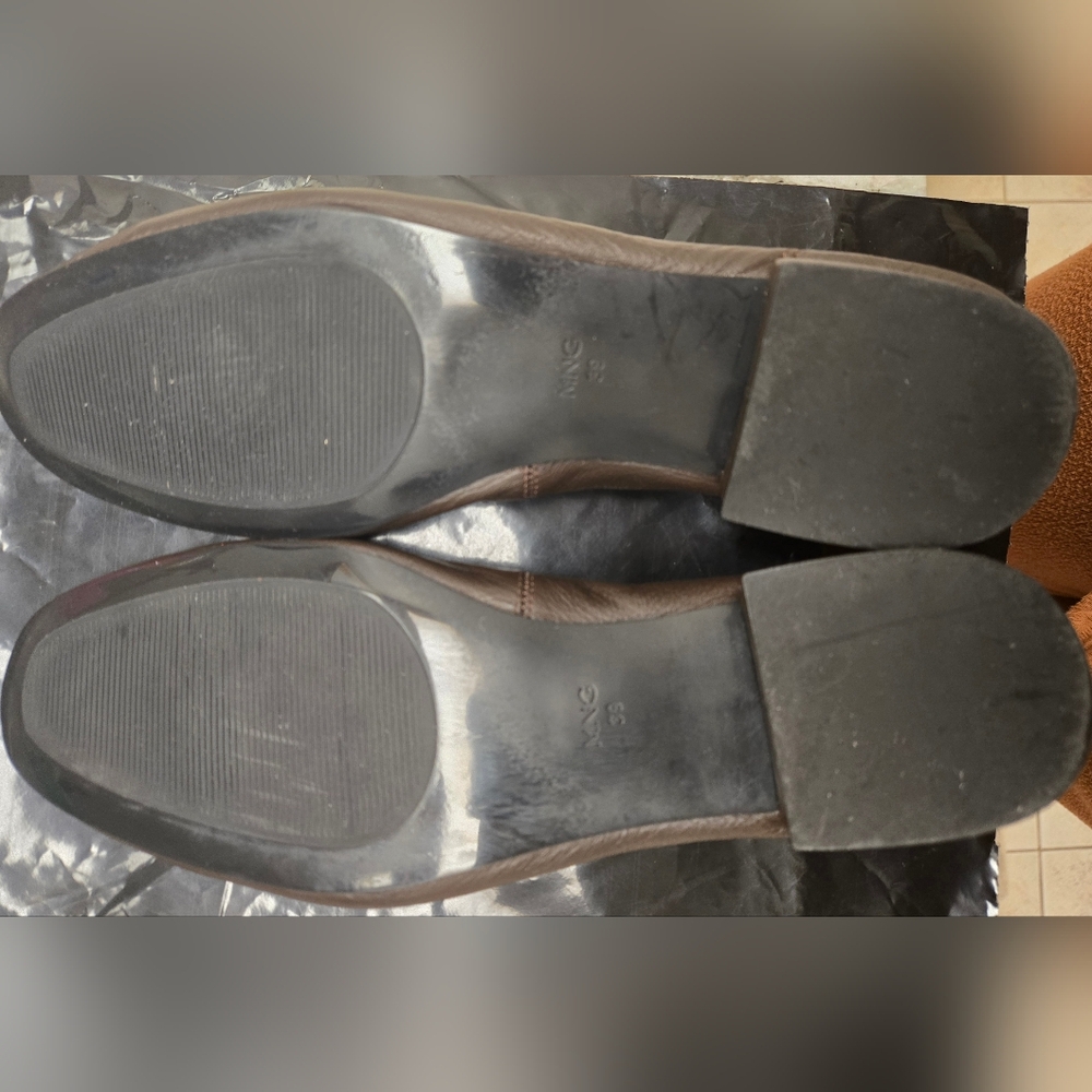 Mango Dark Brown Leather Flats - Picture 6 of 6